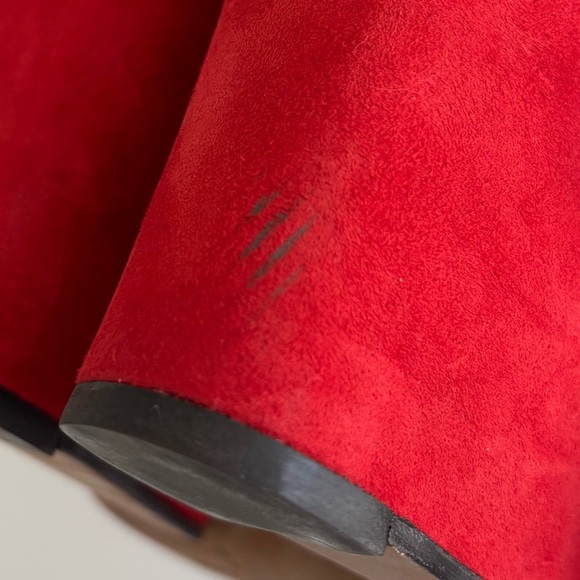 Derek Lam Red Suede Wedge Heels Sz 8 - Picture 11 of 13